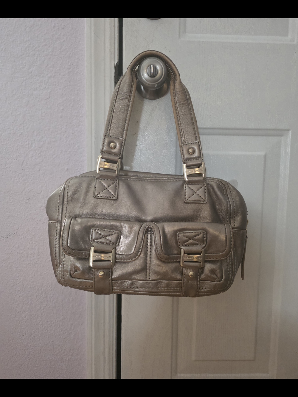 Metallic Taupe Michael Kors  Shoulder Bag - Sleek Everyday Style